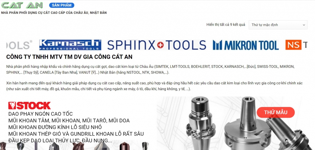 dụng cụ cắt gọt, dao cắt kim loại từ Châu Âu (SIMTEK, LMT-TOOLS, BOEHLERIT, STOCK, KARNASCH,…[Đức], SWISS-TOOL, MIKRON, SPHINX,… [Thụy Sỹ], CANELA [Tây Ban Nha], VANUT [Ý]…) Nhật Bản (hãng NSTOOL, NTK